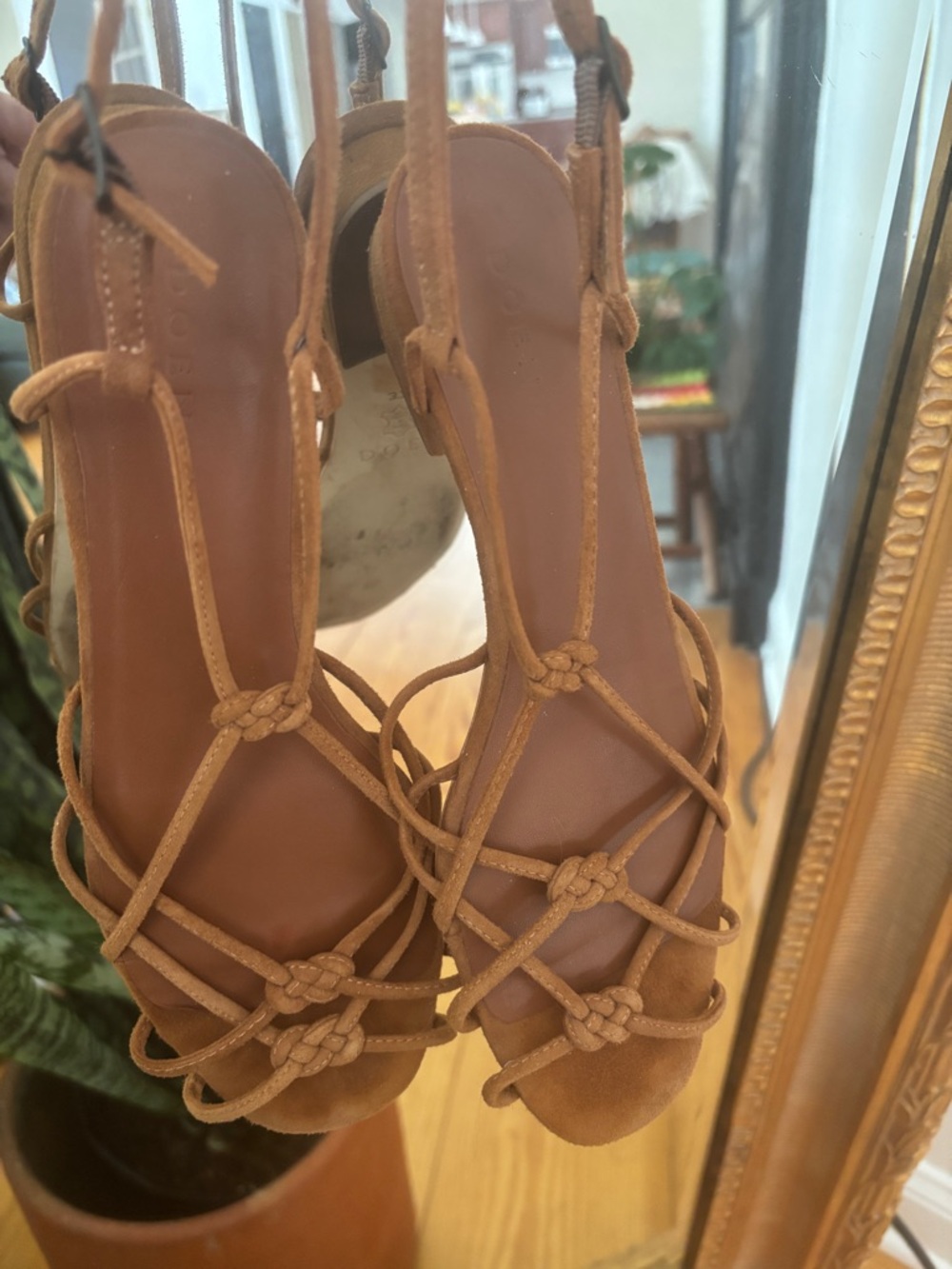 Dôen Knotted Corsica Suede Strappy Heeled Sandals - Picture 4 of 11